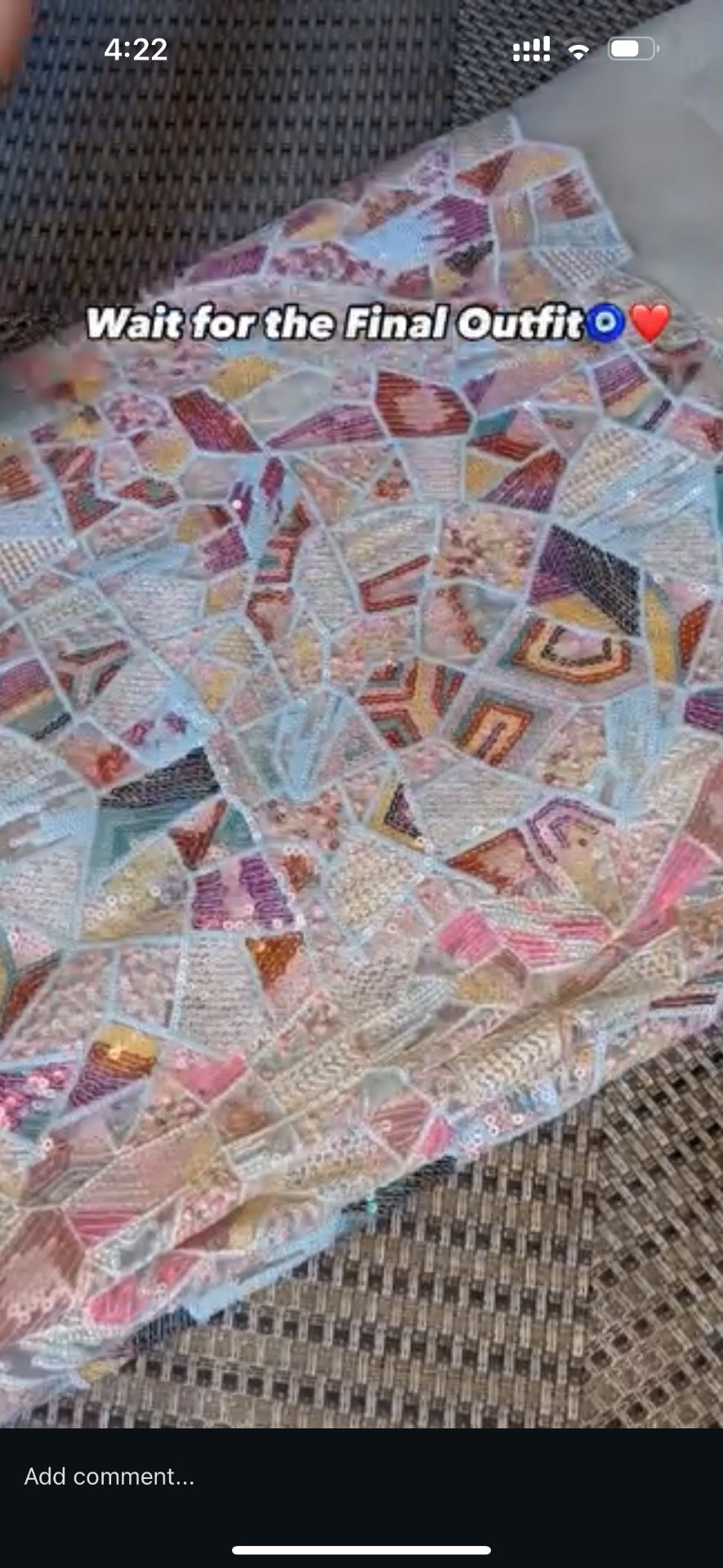 Fabric used at the border of Anarkali