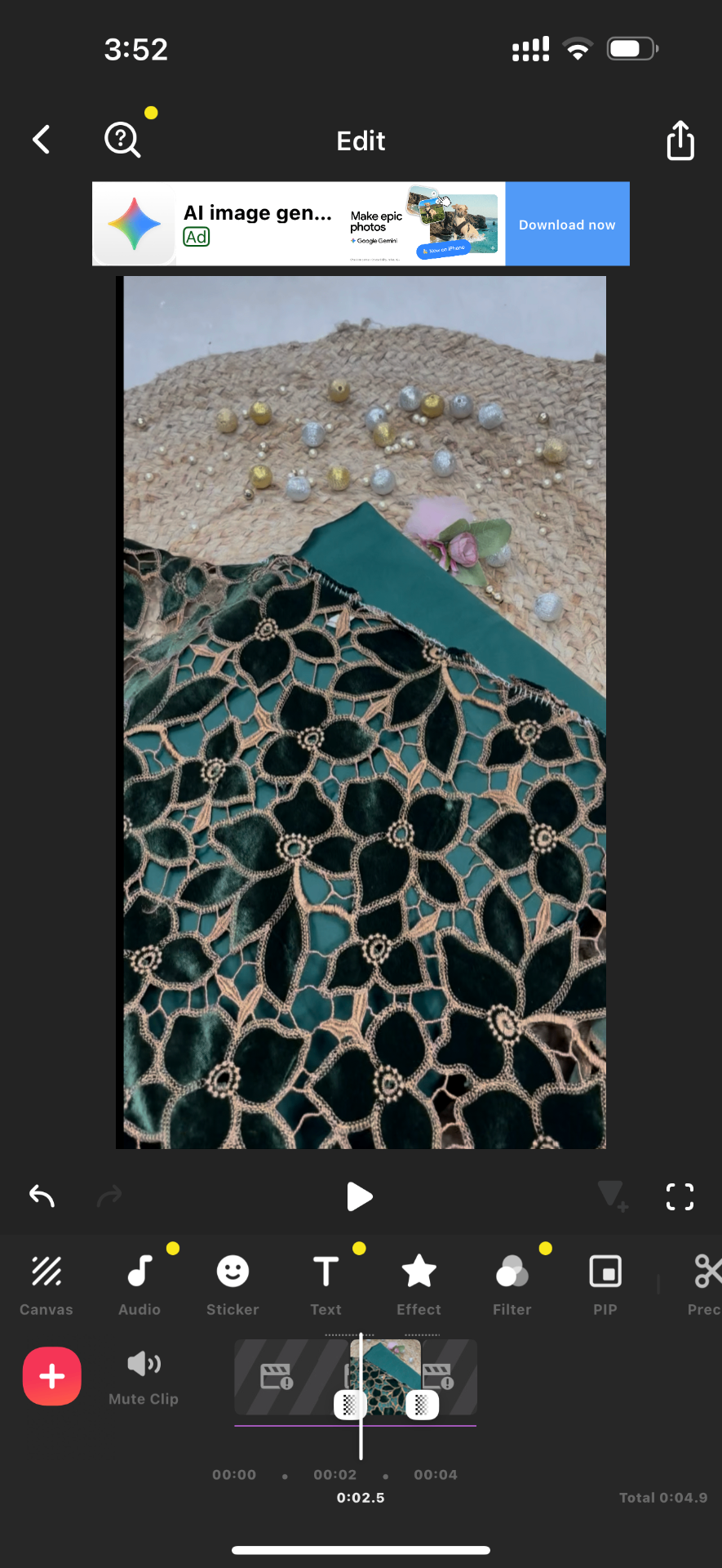 Velvet cutwork fabric for the cape on top