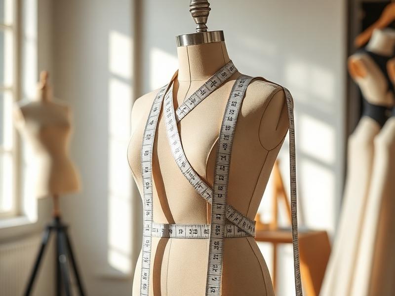 Measuring tape on dress form mannequin