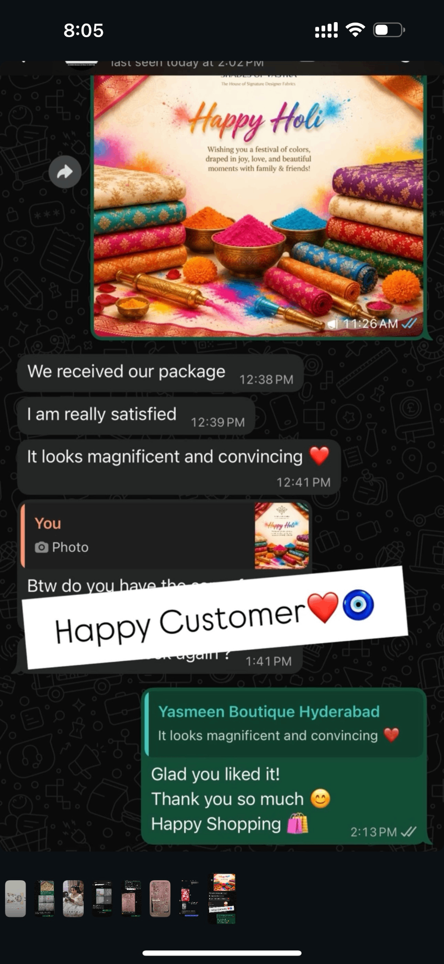 Customer: it looks magnificent and convincing